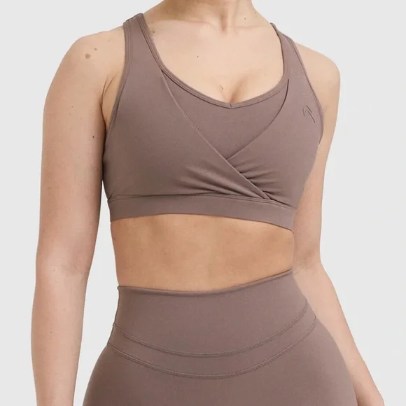 Oner Active Unified Layered Brown Sports Bra - Picture 3 of 7